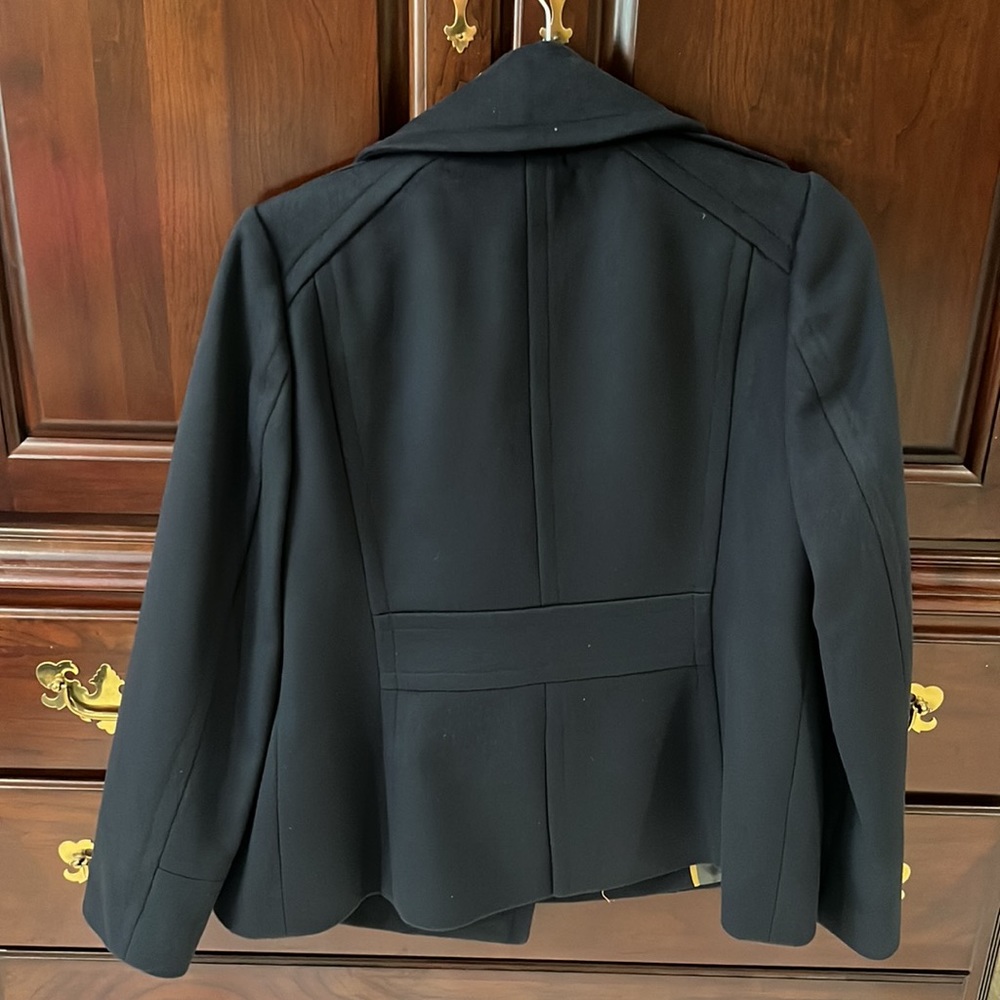 J. crew pea coat wool jacket lined navy blue pockets - Picture 3 of 4